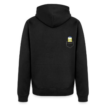 Mayonnaise - Dans la poche poitrine / poche chemise - Veste à capuche bio Premium Unisexe - noir - Dos - Nico (187cm)