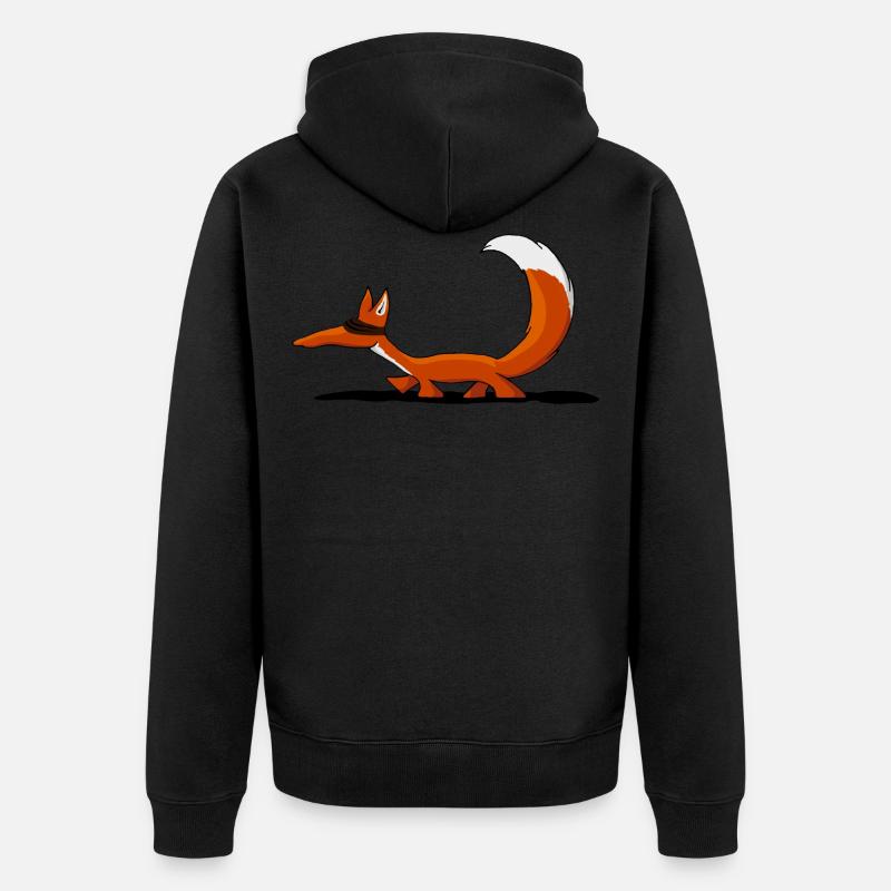 Fuchs "sneaky fox" - Unisex Premium Bio Zip Hoodie - Schwarz