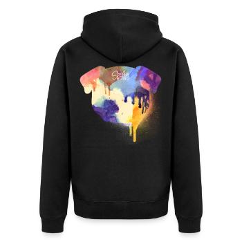 Colorful Pug - Unisex Premium Bio Zip Hoodie - Schwarz - Hinten - Nico (187cm)