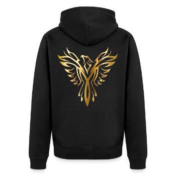 Phoenix - Unisex Premium Bio Zip Hoodie - Schwarz - Hinten - Nico (187cm)