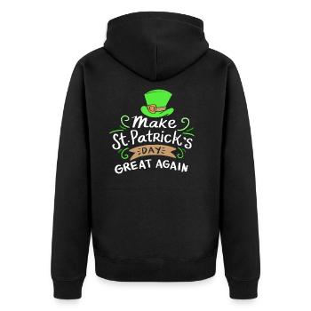 Le jour de St Patrick - Faire grand jour Encore une fois St Patrick - Veste à capuche bio Premium Unisexe - noir - Dos - Nico (187cm)