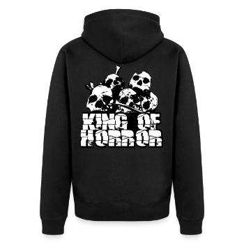 king of horror - Unisex Premium Bio Zip Hoodie - Schwarz - Hinten - Nico (187cm)
