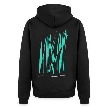 Couleur de la ligne - Veste à capuche bio Premium Unisexe - noir - Dos - Nico (187cm)