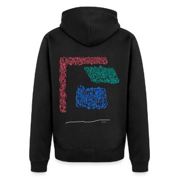 Abstract design The corner of the wall is protected - Unisex Premium Organic Zip Hoodie - black - Back - Nico (187cm)