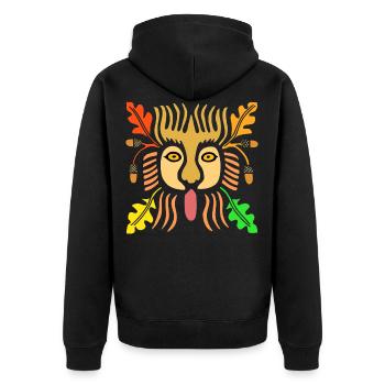 Lion africa tribal holiday - Unisex Premium Organic Zip Hoodie - black - Back - Nico (187cm)