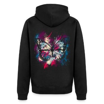 Papillon Monarque Printemps Coloré Doux Cadeau - Veste à capuche bio Premium Unisexe - noir - Dos - Nico (187cm)