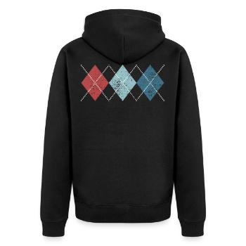 Rockabilly Retro Style - Unisex Premium Bio Zip Hoodie - Schwarz - Hinten - Nico (187cm)