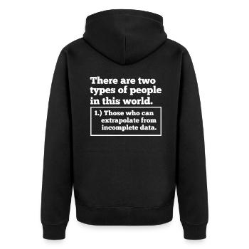 Informatik - Unisex Premium Bio Zip Hoodie - Schwarz - Hinten - Nico (187cm)