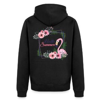 Sommer Sonne Strand Urlaub Meer Geschenkidee - Unisex Premium Bio Zip Hoodie - Schwarz - Hinten - Nico (187cm)