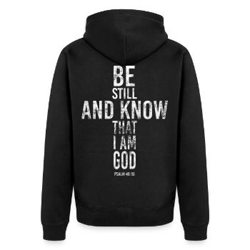 Dieu jésus psaume / cadeau chrétien - Veste à capuche bio Premium Unisexe - noir - Dos - Nico (187cm)