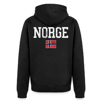 Norwegen - Unisex Premium Bio Zip Hoodie - Schwarz - Hinten - Nico (187cm)