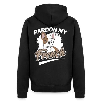 Chien animal de compagnie animal de compagnie français Bulldog - Veste à capuche bio Premium Unisexe - noir - Dos - Nico (187cm)