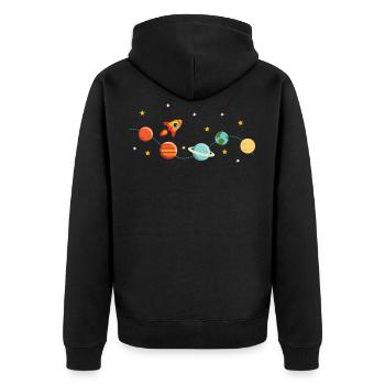 Système solaire Rocket Planet Star Space All - Veste à capuche bio Premium Unisexe - noir - Dos - Nico (187cm)