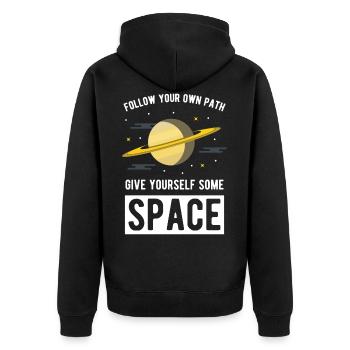 Espace saturn planète étoile espace galaxie tous - Veste à capuche bio Premium Unisexe - noir - Dos - Nico (187cm)