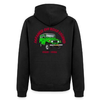 Japanese off-road legend green - Unisex Premium Organic Zip Hoodie - black - Back - Nico (187cm)