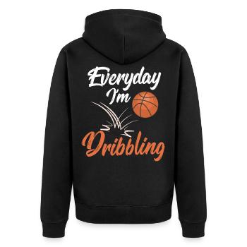 Panier de basket sport joueur - Veste à capuche bio Premium Unisexe - noir - Dos - Nico (187cm)
