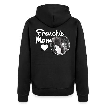Frenchie Mom French Bulldog Mom - Unisex Premium Organic Zip Hoodie - black - Back - Nico (187cm)