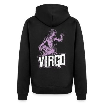 Signe du zodiaque signe du zodiaque astrologie de la vierge - Veste à capuche bio Premium Unisexe - noir - Dos - Nico (187cm)