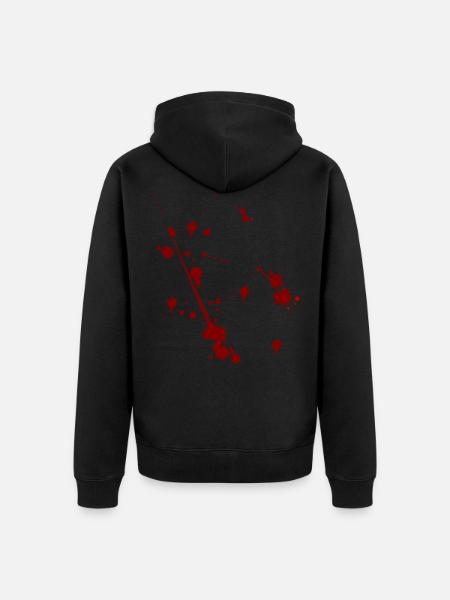 Blutspritzer Halloween Motiv - Unisex Premium Bio Zip Hoodie - Schwarz