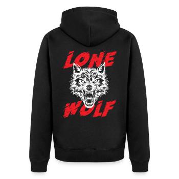 Loup solitaire pack animal chien lune hurlant idée sauvage - Veste à capuche bio Premium Unisexe - noir - Dos - Nico (187cm)