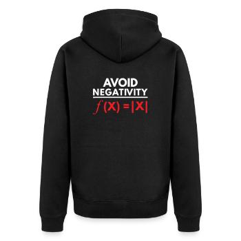 Avoid Negativity Funny Math Puns Geometry Algebra - Unisex Premium Organic Zip Hoodie - black - Back - Nico (187cm)