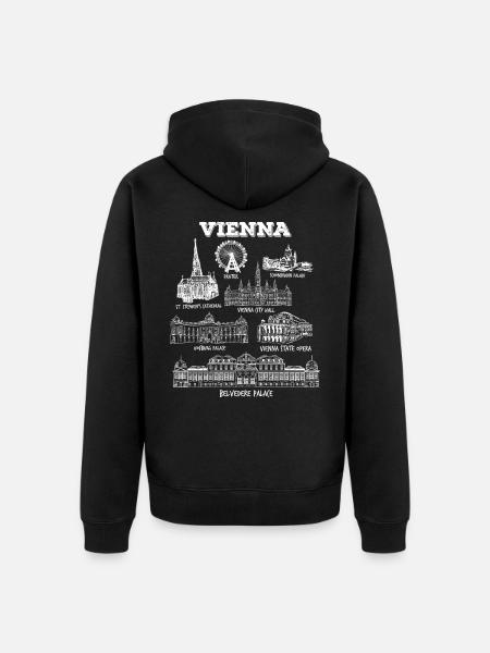 Vienna attractions - Unisex Premium Organic Zip Hoodie - black