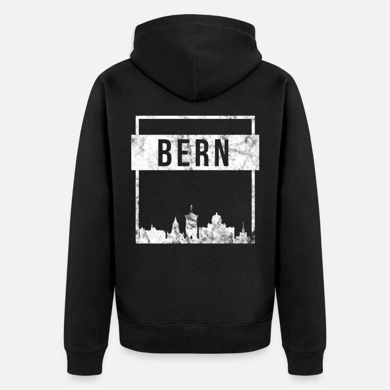 Skyline de Berne - Veste à capuche bio Premium Unisexe - noir