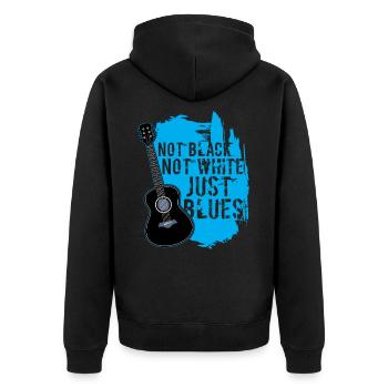 Blues Musik Gitarre Band Musikstil Instrument - Unisex Premium Bio Zip Hoodie - Schwarz - Hinten - Nico (187cm)