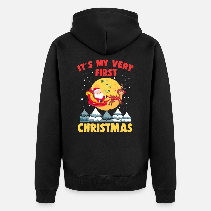 C'est mon premier Noël - Veste à capuche bio Premium Unisexe - noir