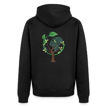 Earth Tree Globe Mother Nature Environment Forest - Unisex Premium Organic Zip Hoodie - black - Back - Nico (187cm)