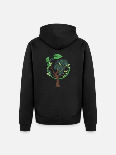 Terre arbre terre mère nature environnement forêt - Veste à capuche bio Premium Unisexe - noir