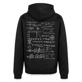 Formelsammlung Elektrotechnik Mathe - Unisex Premium Bio Zip Hoodie - Schwarz - Hinten - Nico (187cm)
