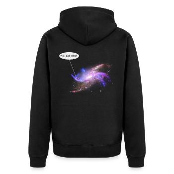 Nébuleuse Galaxie extra-atmosphérique Milkyway Rocketship - Veste à capuche bio Premium Unisexe - noir - Dos - Nico (187cm)