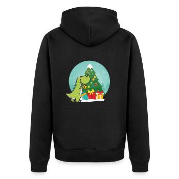 Dino Arbre de Noël Dinosaure Action de grâces - Veste à capuche bio Premium Unisexe - noir - Dos - Nico (187cm)