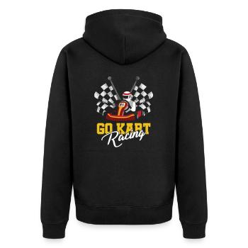 Go Karts Motorsport Karting Road Racing Racer Go - Unisex Premium Organic Zip Hoodie - black - Back - Nico (187cm)