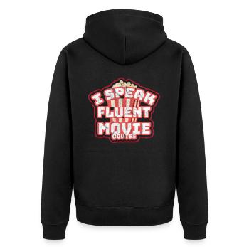 Ich spreche fließend Movie Quotes Movie Lover - Unisex Premium Bio Zip Hoodie - Schwarz - Hinten - Nico (187cm)