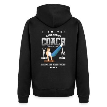 Balancing Turner Akrobatik Trainer Ich bin der - Unisex Premium Bio Zip Hoodie - Schwarz - Hinten - Nico (187cm)