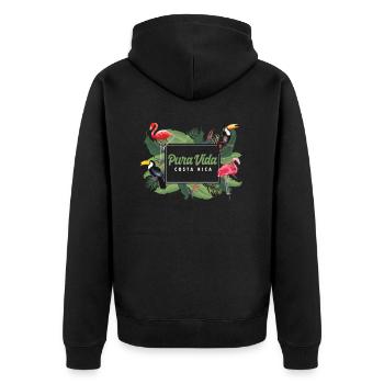 Animaux Pura Vida Flamingo Faune Plages Costa - Veste à capuche bio Premium Unisexe - noir - Dos - Nico (187cm)