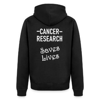 Cancer Research Saves Lives - Unisex Premium Organic Zip Hoodie - black - Back - Nico (187cm)
