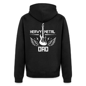 Heavy Metal Dad - Unisex Premium Bio Zip Hoodie - Schwarz - Hinten - Nico (187cm)