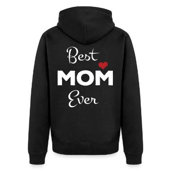 Fête des Mères Cadeau Idée Cadeau Meilleur Maman Maman - Veste à capuche bio Premium Unisexe - noir - Dos - Nico (187cm)
