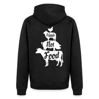 Vegan Vegan Animaux Végétariens Cadeau Bien-être des Animaux - Veste à capuche bio Premium Unisexe - noir - Dos - Nico (187cm)