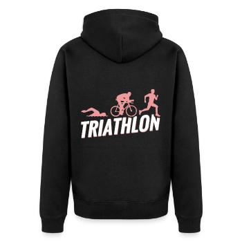 Triathlon natation cyclisme cadeau course à pied - Veste à capuche bio Premium Unisexe - noir - Dos - Nico (187cm)