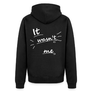 Ce n'était pas moi - paroles drôles - Veste à capuche bio Premium Unisexe - noir - Dos - Nico (187cm)