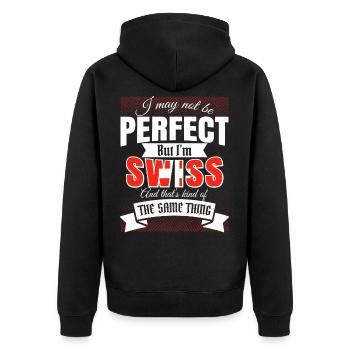 Suisse cadeau suisse blague drôle suisse - Veste à capuche bio Premium Unisexe - noir - Dos - Nico (187cm)