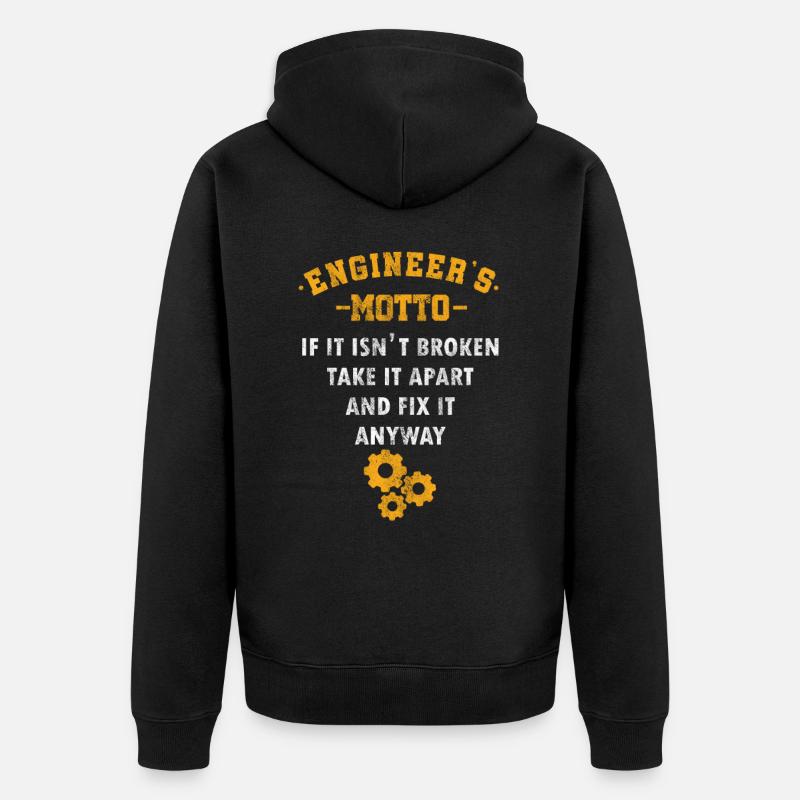 Devise de l'ingénieur génie mécanique - Veste à capuche bio Premium Unisexe - noir