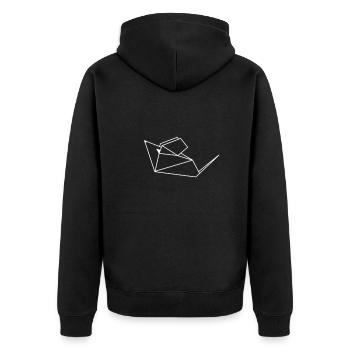 maus ratte piep käse Geschenke Geburtstag - Unisex Premium Bio Zip Hoodie - Schwarz - Hinten - Nico (187cm)