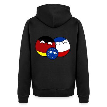 Countryball Germany France EU - Brexit - Unisex Premium Organic Zip Hoodie - black - Back - Nico (187cm)