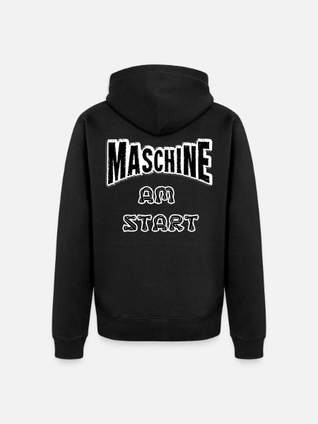 Bodybuilding kraftsport maschine fitness t-shirt - Unisex Premium Bio Zip Hoodie - Schwarz