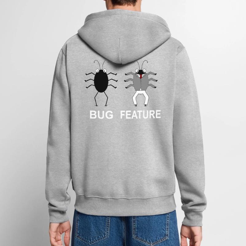 Bug Feature - Informatiker Programmierer Unisex Premium Bio Zip Hoodie